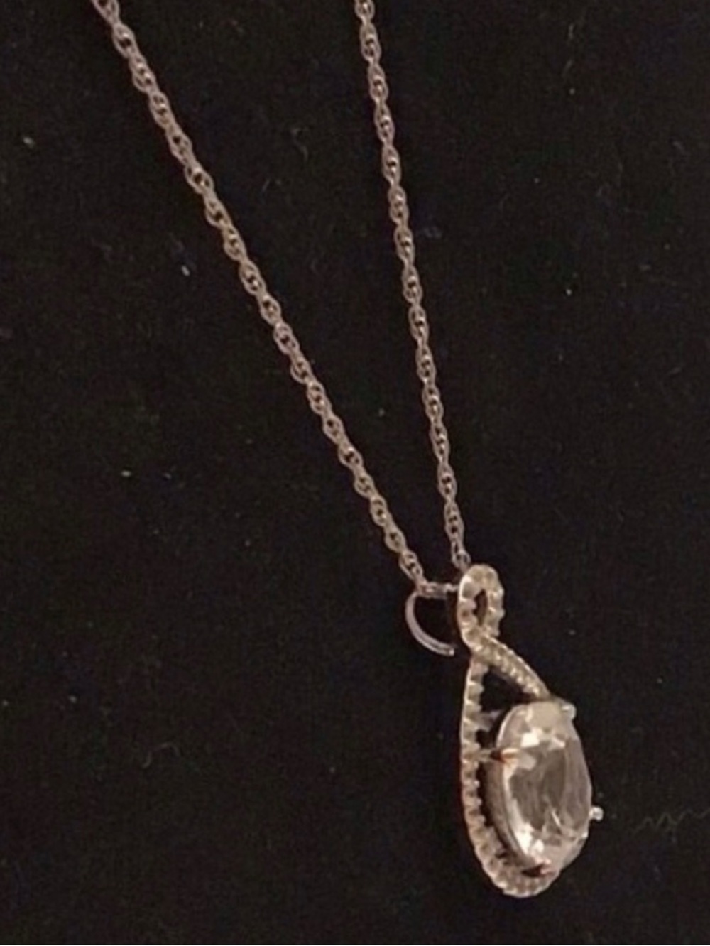 Zales Sterling Silver Lab Created Sapphire Asymmetric Infinity Necklace (NWT) - Picture 9 of 10